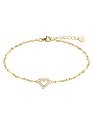 XENOX Armband "XS3413GN Armband Damen Herz Zirkonia Weiss Silber Vergoldet"