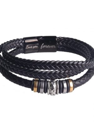 YIDOMDE Bettelarmband "Herren Armband Edelstahl Echtleder Armband Mit Magnet Verschluss" (1-tlg)