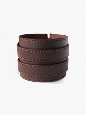 axy Lederarmband "Herrenarmband Breite Leder Armband", aus Echtleder, Dual-Gürtelschnallen (Doppelverschluss)