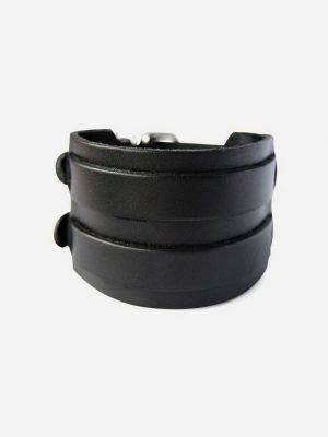 axy Lederarmband "Herrenarmband Breite Leder Armband", aus Echtleder, Dual-Gürtelschnallen (Doppelverschluss)