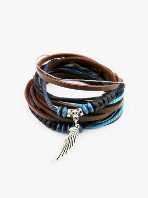 axy Lederarmband "axy Wickelarmband Herren Lederarmband", ECHT Leder Armband Leather Bracelet!Surferarmband Schmuck