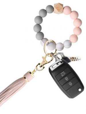 BEARSU Schlüsselanhänger "Schlüsselanhänger Damen Armband Schlüsselbund Silikon Perlen Frauen Armreif, Autoschlüsselanhänger Mehrfarbiges Schlüsselanhänger" (1-tlg)