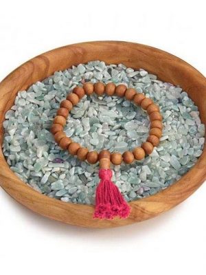 bodhi Perlenarmband "Mala Armband aus Holz mit Sandelholz-Duft, mit pinker Quaste"