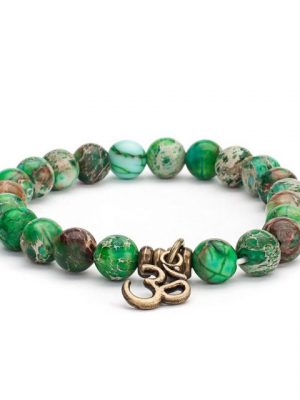 bodhi Perlenarmband "Mala Armband mit grüner Imperial, Modeschmuck M"