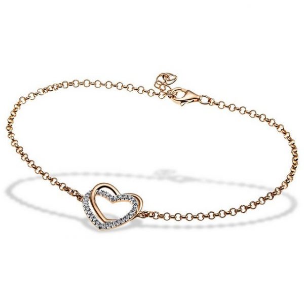 goldmaid Armband, Herz 925/- Sterlingsilber 30 Zirkonia