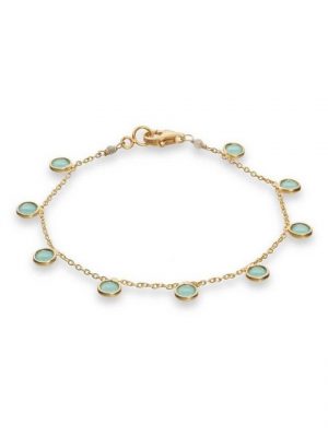 iz-el Armband "Armband Gold Chalcedon - Bettelarmband Armkette", 925 Sterling Silber