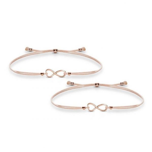 iz-el Armband "Mutter Tochter Armband Infinity Unendlichkeitszeichen Rosegold", 925 Sterling Silber