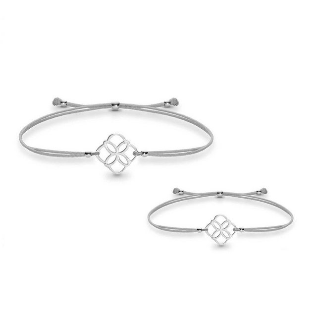 iz-el Armband “Mutter Tochter Armband LEBENSBLUME 925 Silber – vierblättrige”, 925 Sterling Silber