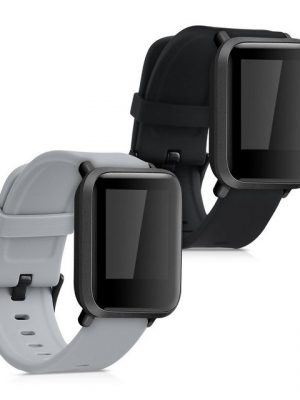 kwmobile Uhrenarmband, 2x Sportarmband kompatibel mit Huami Amazfit Bip S / Bip S Lite - Armband TPU Silikon Set Fitnesstracker