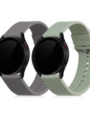 kwmobile Uhrenarmband, 2x Sportarmband kompatibel mit Samsung Galaxy Watch 4 (40mm) - Armband TPU Silikon Set Fitnesstracker