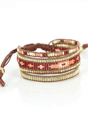 mitienda Armband "Armband aus Glasperlen Ludica braun"