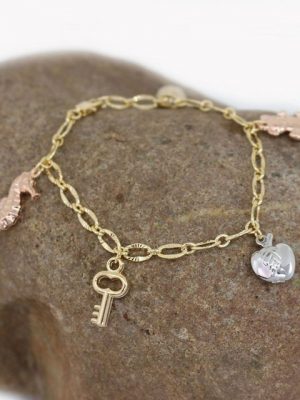 mitienda Armband "Charm Armband golden mit fünf Anhängern"