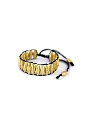 mitienda Armband "Stretcharmband aus goldenen Papierperlen, Armband"