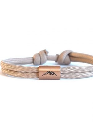 myGreta Armband mit Gravur "Berg Armband aus Segeltau, Bergsteiger, wandern" (Segeltau), Unisex, Edelstahl, wasserfest