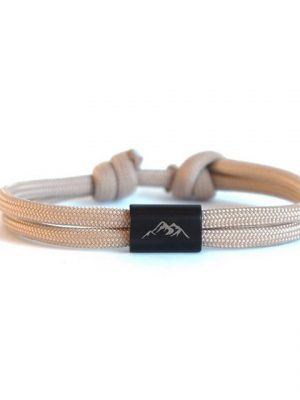 myGreta Armband mit Gravur "Berg Armband aus Segeltau, Bergsteiger, wandern" (Segeltau), Unisex, Edelstahl, wasserfest