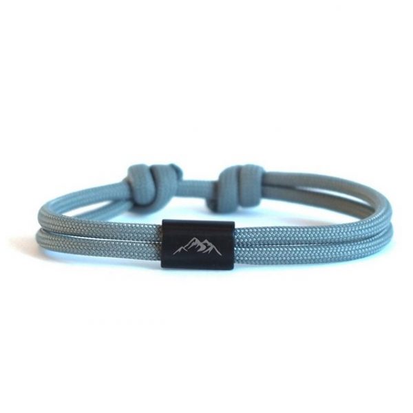 myGreta Armband mit Gravur "Berg Armband aus Segeltau, Bergsteiger, wandern" (Segeltau), Unisex, Edelstahl, wasserfest