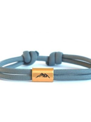 myGreta Armband mit Gravur "Berg Armband aus Segeltau, Bergsteiger, wandern" (Segeltau), Unisex, Edelstahl, wasserfest