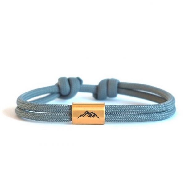 myGreta Armband mit Gravur "Berg Armband aus Segeltau, Bergsteiger, wandern" (Segeltau), Unisex, Edelstahl, wasserfest