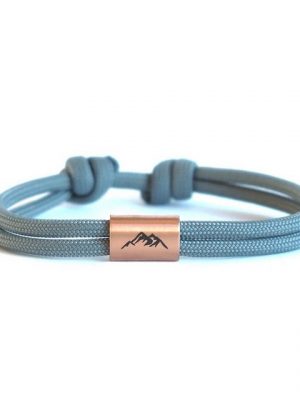 myGreta Armband mit Gravur "Berg Armband aus Segeltau, Bergsteiger, wandern" (Segeltau), Unisex, Edelstahl, wasserfest