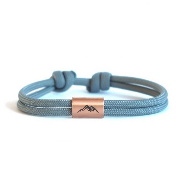 myGreta Armband mit Gravur "Berg Armband aus Segeltau, Bergsteiger, wandern" (Segeltau), Unisex, Edelstahl, wasserfest