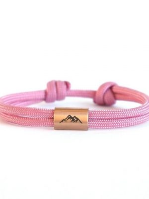 myGreta Armband mit Gravur "Berg Armband aus Segeltau, Bergsteiger, wandern" (Segeltau), Unisex, Edelstahl, wasserfest