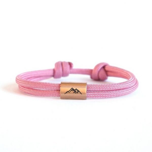 myGreta Armband mit Gravur "Berg Armband aus Segeltau, Bergsteiger, wandern" (Segeltau), Unisex, Edelstahl, wasserfest