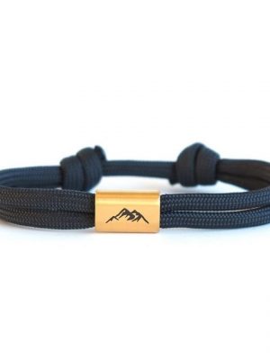 myGreta Armband mit Gravur "Berg Armband aus Segeltau, Bergsteiger, wandern" (Segeltau), Unisex, Edelstahl, wasserfest