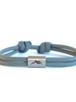 myGreta Armband mit Gravur "Berg Armband aus Segeltau, Bergsteiger, wandern" (Segeltau), Unisex, Edelstahl, wasserfest