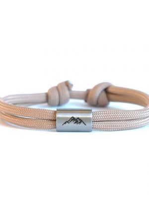 myGreta Armband mit Gravur "Berg Armband aus Segeltau, Bergsteiger, wandern" (Segeltau), Unisex, Edelstahl, wasserfest