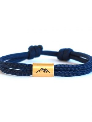 myGreta Armband mit Gravur "Berg Armband aus Segeltau, Bergsteiger, wandern" (Segeltau), Unisex, Edelstahl, wasserfest