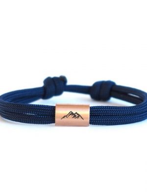 myGreta Armband mit Gravur "Berg Armband aus Segeltau, Bergsteiger, wandern" (Segeltau), Unisex, Edelstahl, wasserfest