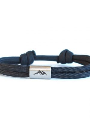 myGreta Armband mit Gravur "Berg Armband aus Segeltau, Bergsteiger, wandern" (Segeltau), Unisex, Edelstahl, wasserfest