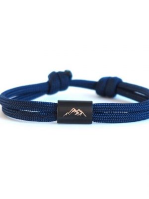 myGreta Armband mit Gravur "Berg Armband aus Segeltau, Bergsteiger, wandern" (Segeltau), Unisex, Edelstahl, wasserfest