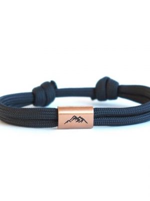 myGreta Armband mit Gravur "Berg Armband aus Segeltau, Bergsteiger, wandern" (Segeltau), Unisex, Edelstahl, wasserfest