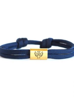 myGreta Armband mit Gravur "Schutzengel Freundschaftsarmband" (größenverstellbar, Segeltau), Unisex, Edelstahl, wasserfest