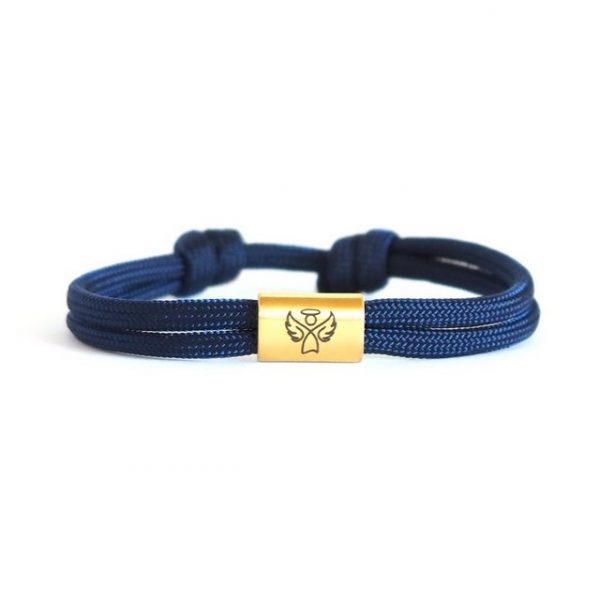 myGreta Armband mit Gravur "Schutzengel Freundschaftsarmband" (größenverstellbar, Segeltau), Unisex, Edelstahl, wasserfest