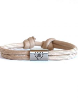 myGreta Armband mit Gravur "Schutzengel Freundschaftsarmband" (größenverstellbar, Segeltau), Unisex, Edelstahl, wasserfest