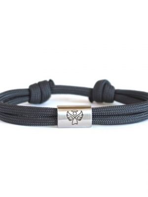 myGreta Armband mit Gravur "Schutzengel Freundschaftsarmband" (größenverstellbar, Segeltau), Unisex, Edelstahl, wasserfest