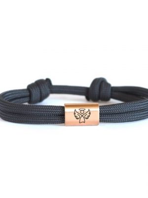 myGreta Armband mit Gravur "Schutzengel Freundschaftsarmband" (größenverstellbar, Segeltau), Unisex, Edelstahl, wasserfest