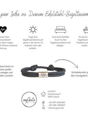 myGreta Armband mit Gravur "Schutzengel Freundschaftsarmband" (größenverstellbar, Segeltau), Unisex, Edelstahl, wasserfest