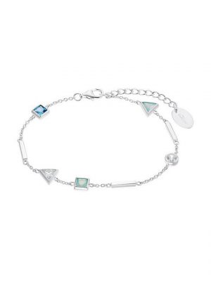 s.Oliver Perlenarmband "S.Oliver Armband Damen 2033898 Silber mit blauen Glassteinen"