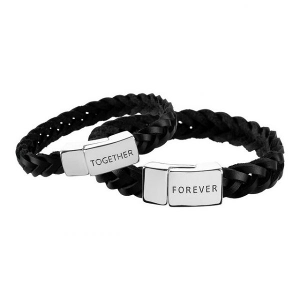 shopandmarry Armband Set "Lederarmband Set "together, forever" für Sie und Ihn"