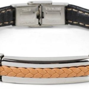 styleBREAKER Armband (1-tlg), Armband mit Flecht und Metallelementen