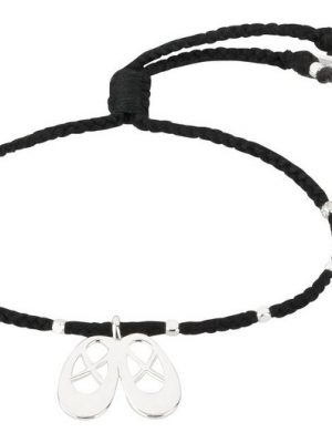 tanzmuster Charm-Armband "Geflochtenes Armband mit Ballettschuhe Anhänger", 925 Sterling Silber Plattierung