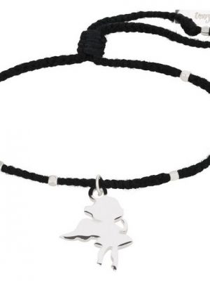 tanzmuster Charm-Armband "Geflochtenes Armband mit Schutzengel Ballerina Anhänger", 925 Sterling Silber Plattierung