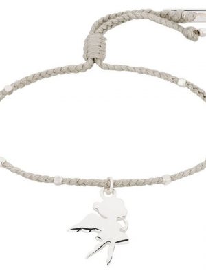 tanzmuster Charm-Armband "Geflochtenes Armband mit Schutzengel Ballerina Anhänger", 925 Sterling Silber Plattierung