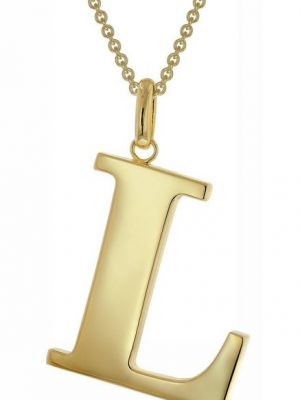 trendor Kette mit Anhänger "mit Großem Buchstaben L 925 Silber mit Goldauflage"