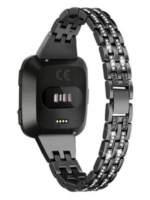 zggzerg Uhrenarmband "Elegantes Metall-Armband,Schlanke Bling-Armbänder kompatibel mit Fitbit Versa/Versa 2/Versa Lite Smartwatch, Schmuck-Armband für Damen"