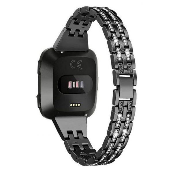 zggzerg Uhrenarmband "Elegantes Metall-Armband,Schlanke Bling-Armbänder kompatibel mit Fitbit Versa/Versa 2/Versa Lite Smartwatch, Schmuck-Armband für Damen"