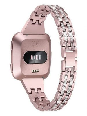 zggzerg Uhrenarmband "Elegantes Metall-Armband,Schlanke Bling-Armbänder kompatibel mit Fitbit Versa/Versa 2/Versa Lite Smartwatch, Schmuck-Armband für Damen"